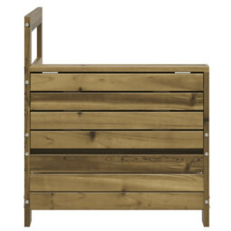 Berkfield Garden Armrest Sofa With Side Table Impregnated Wood Pine - thumbnail 5