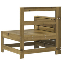 Berkfield Garden Armrest Sofa With Side Table Impregnated Wood Pine - thumbnail 6