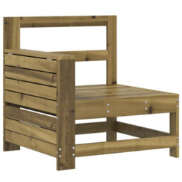 Berkfield Garden Armrest Sofa With Side Table Impregnated Wood Pine - thumbnail 2
