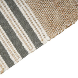 Wyld and Coco Boho Jute Dhurrie Rug 80 X 150 Cm Beige Grey - Handwoven With Tassels - thumbnail 3