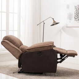 More4Homes Postana Jumbo Cord Fabric Power Recliner Armchair Electric Sofa Reclining Chair (Brown) - thumbnail 8