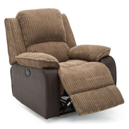More4Homes Postana Jumbo Cord Fabric Power Recliner Armchair Electric Sofa Reclining Chair (Brown) - thumbnail 3