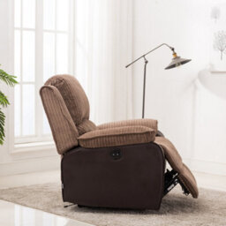 More4Homes Postana Jumbo Cord Fabric Power Recliner Armchair Electric Sofa Reclining Chair (Brown) - thumbnail 7