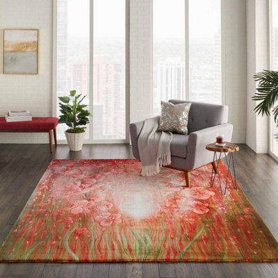 Multicolor Luxurious ,optical/ (3D) ,modern Floral Rug For Living Room And Bedroom-117Cm X 178Cm