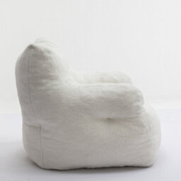 Matteo Soft Teddy Fabric Bean Bag Chair, Ivory White - Ergonomic Comfort Seating - thumbnail 9