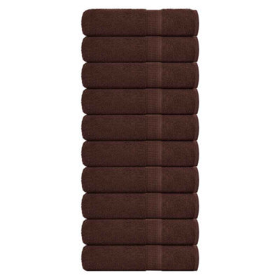 Berkfield Bath Towels 10 Pcs Brown 100X150 Cm 360 Gsm 100% Cotton - image 1