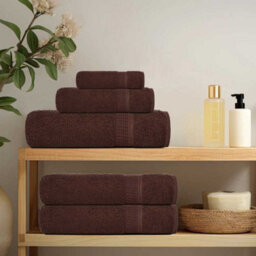 Berkfield Bath Towels 10 Pcs Brown 100X150 Cm 360 Gsm 100% Cotton - thumbnail 3
