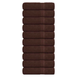Berkfield Bath Towels 10 Pcs Brown 100X150 Cm 360 Gsm 100% Cotton