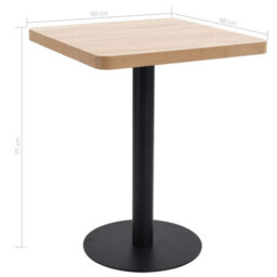 Berkfield Bistro Table Light Brown 60X60 Cm Mdf - thumbnail 6