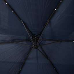Samuel Alexander 3M Solar Powered Cantilever Lit Banana Garden Parasol With Crank Handle & White Led Lights In Blue - thumbnail 9