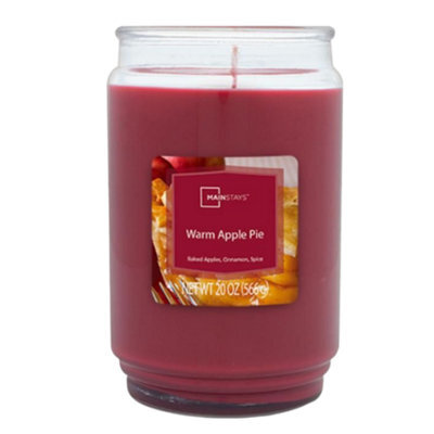 Mainstays Tall Jar Warm Apple Pie Scented Candle 566G Glass Jar
