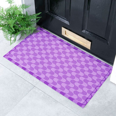 Native Natural Purple Wavey Lines Indoor & Outdoor Doormat - 70X40Cm - image 1