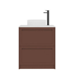 Royal Bathrooms Royal Bathroom Elmore 700mm Terracotta Clay Freestanding Countertop Bathroom Vanity Unit 2 Drawer With Round Basin - thumbnail 7