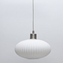 First Choice Lighting White Oval Glass Satin Nickel Kitchen Dining Ceiling Light Pendant - thumbnail 6