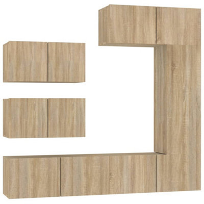 Berkfield Classic 6 Piece Tv Cabinet Set Sonoma Oak Engineered Wood - image 1