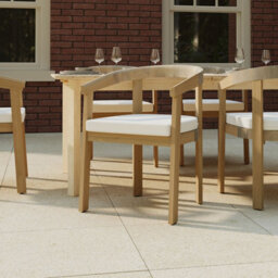 Charles Bentley Dining Chairs Set Of 2 Acacia Garden Furniture With Cushions - thumbnail 3