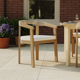 Charles Bentley Dining Chairs Set Of 2 Acacia Garden Furniture With Cushions - thumbnail 2