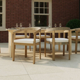 Charles Bentley Dining Chairs Set Of 2 Acacia Garden Furniture With Cushions