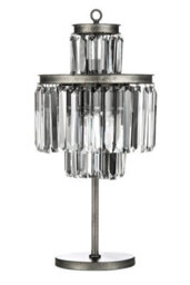 Orsina Art Deco Table Lamp, Elegant Crystal Lighting For Bedroom Or Living Room, Statement Iron Frame With 10 Bulbs - thumbnail 1