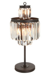 Orsina Art Deco Table Lamp, Elegant Crystal Lighting For Bedroom Or Living Room, Statement Iron Frame With 10 Bulbs - thumbnail 3