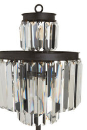 Orsina Art Deco Table Lamp, Elegant Crystal Lighting For Bedroom Or Living Room, Statement Iron Frame With 10 Bulbs - thumbnail 4