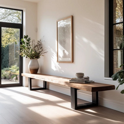 TRL Handmade Furniture Elegant Beech Bench - Black Ozmo - image 1