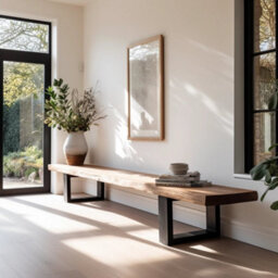 TRL Handmade Furniture Elegant Beech Bench - Black Ozmo - thumbnail 1