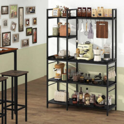 Bakers Rack 5-Tier Coffee Bar Table 159 Cm Large Microwave Stand - thumbnail 4