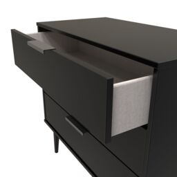 Hong Kong Ready Assembled Matt Black No Effect 3 Drawer Wide Chest (H)695mm (W)765mm (D)415mm - thumbnail 6