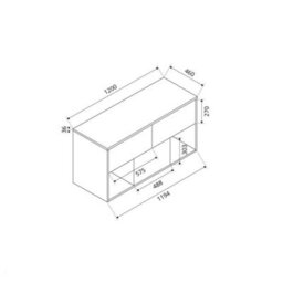 Homestylestore Light Oak 1200mm Led Lit Wall Hung Bathroom Vanity Unit Rectangular Sand Countertop Basins Open Shelves - thumbnail 4