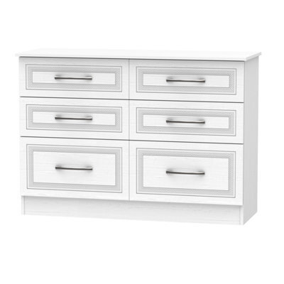 Stafford 6 Drawer Wide Chest In Signature White (Ready Assembled) - image 1