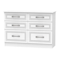 Stafford 6 Drawer Wide Chest In Signature White (Ready Assembled) - thumbnail 1