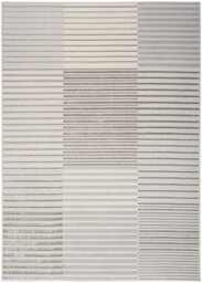 Silver Grey Striped Modern Living Room Bedroom & Dining Room Rug-160Cm X 221Cm - thumbnail 9