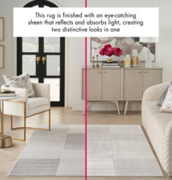 Silver Grey Striped Modern Living Room Bedroom & Dining Room Rug-160Cm X 221Cm - thumbnail 3