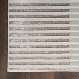 Silver Grey Striped Modern Living Room Bedroom & Dining Room Rug-160Cm X 221Cm - thumbnail 6
