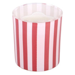 Pink Peppermint Scented Glass Candle In Striped Gift Box - thumbnail 4