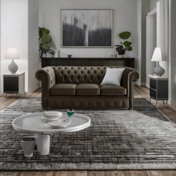 Chesterfield 3 Seater Malta Mushroom Brown Velvet Fabric Sofa In Classic Style - thumbnail 3