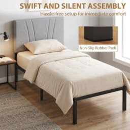 3Ft Single Bed Frame With Upholstered Headboard And Underbed Storage - thumbnail 4
