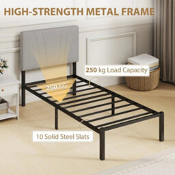 3Ft Single Bed Frame With Upholstered Headboard And Underbed Storage - thumbnail 3