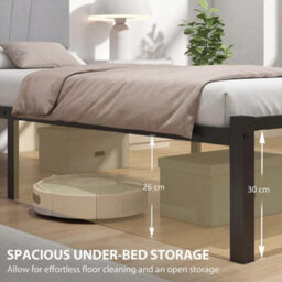 3Ft Single Bed Frame With Upholstered Headboard And Underbed Storage - thumbnail 5