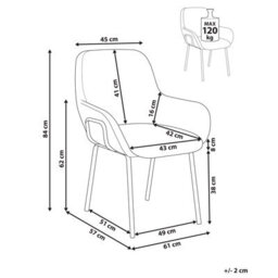 Wyld And Coco Bouclé Dining Chair Light Beige With Black Iron Base - Compact Retro-Modern Dining Seat - thumbnail 5