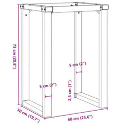 Berkfield Dining Table Legs O-Frame 60X50X73 Cm Steel - thumbnail 9
