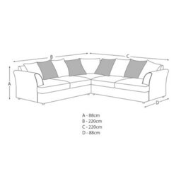 Furnishings For Less UK Mellors Pewter Grey Chenille 5 Seater Corner Sofa L Shaped 2 Corner 2 Scatter Back - thumbnail 3