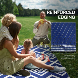 Outsunny Reversible Waterproof Outdoor Rug W/ Carry Bag, 182 X 274Cm, Blue - thumbnail 8