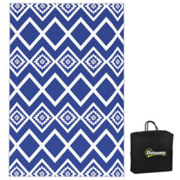 Outsunny Reversible Waterproof Outdoor Rug W/ Carry Bag, 182 X 274Cm, Blue - thumbnail 2