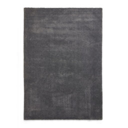 Charcoal Plain Shaggy Rug, Stain-Resistant Rug, Easy To Clean Rug For Bedroom, Living Room, & Dining Room-80Cm X 150Cm - thumbnail 1
