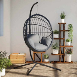 Walplus Hanging Egg Chair Stand Anthracite Steel - Chair Not Included - thumbnail 1