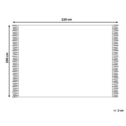 Beliani Blanket Vella Cotton 200 X 220 Cm Grey - thumbnail 3
