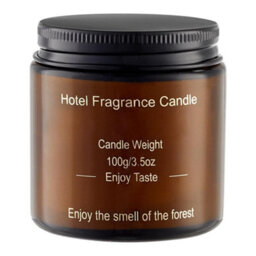 Living And Home Long-Lasting Fragrance Lavender Scented Natural Soy Wax Candle In Tan Glass Jar With Screw Cap