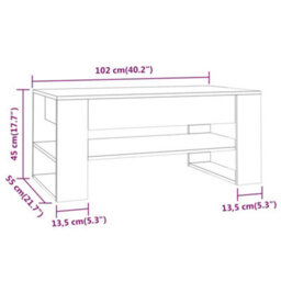 Vidaxl Coffee Table Grey Sonoma 102X55X45 Cm Engineered Wood - thumbnail 3
